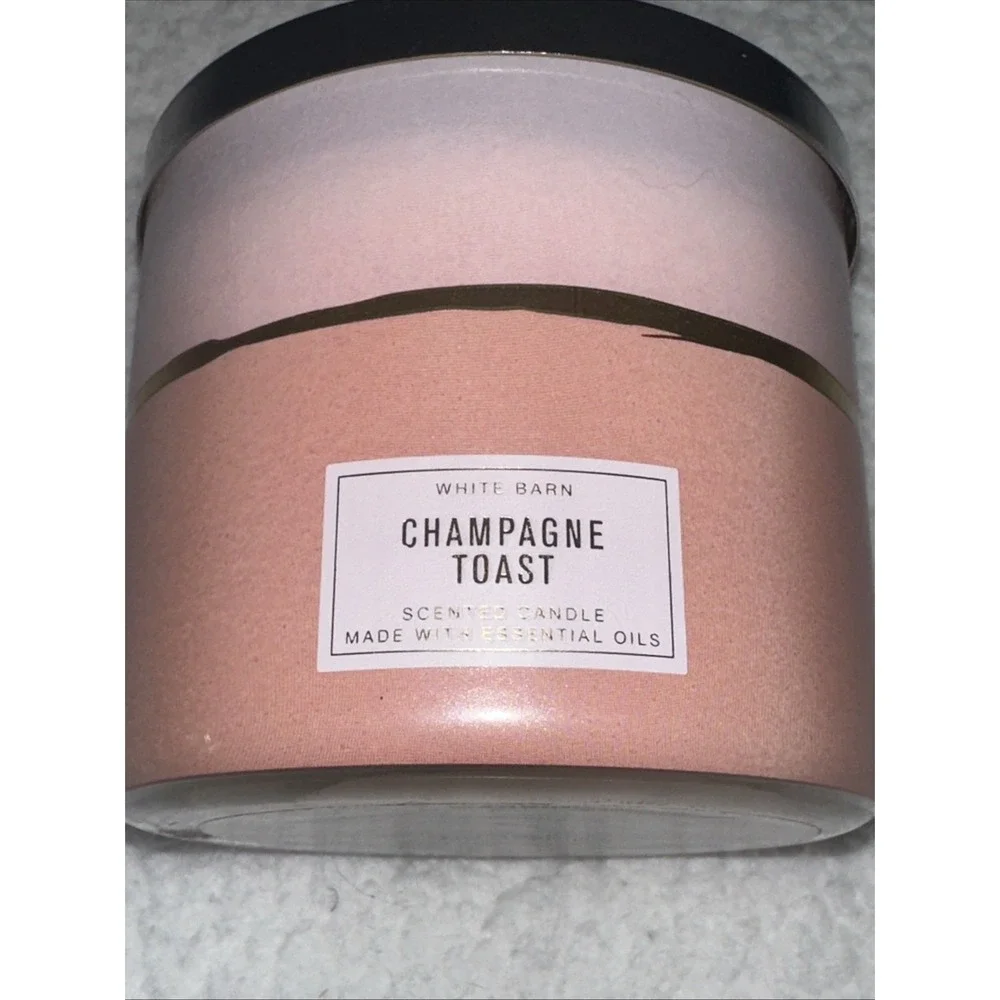 White Barn Bath & Body Works Champagne Toast 3-Wick Scented Candle 14.5oz Pink